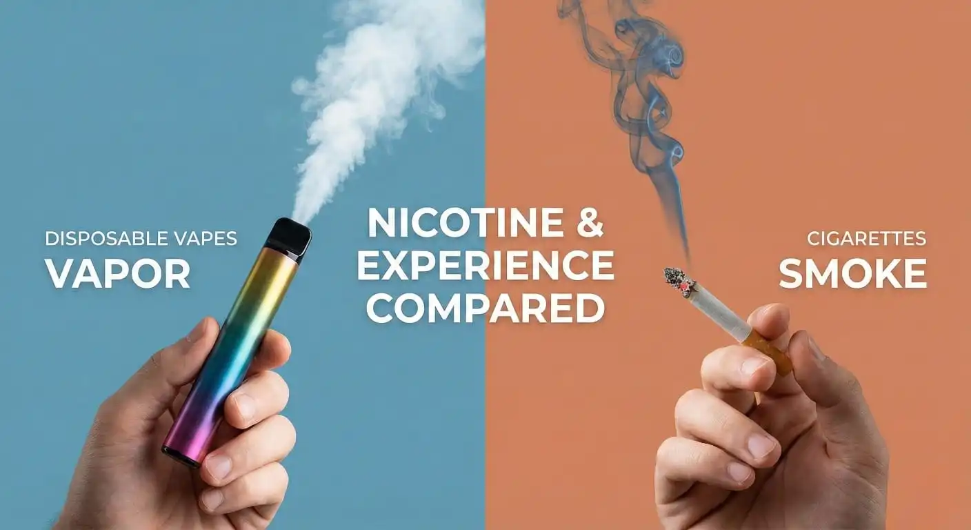 Disposable Vapes vs Cigarettes: Nicotine & Experience Compared